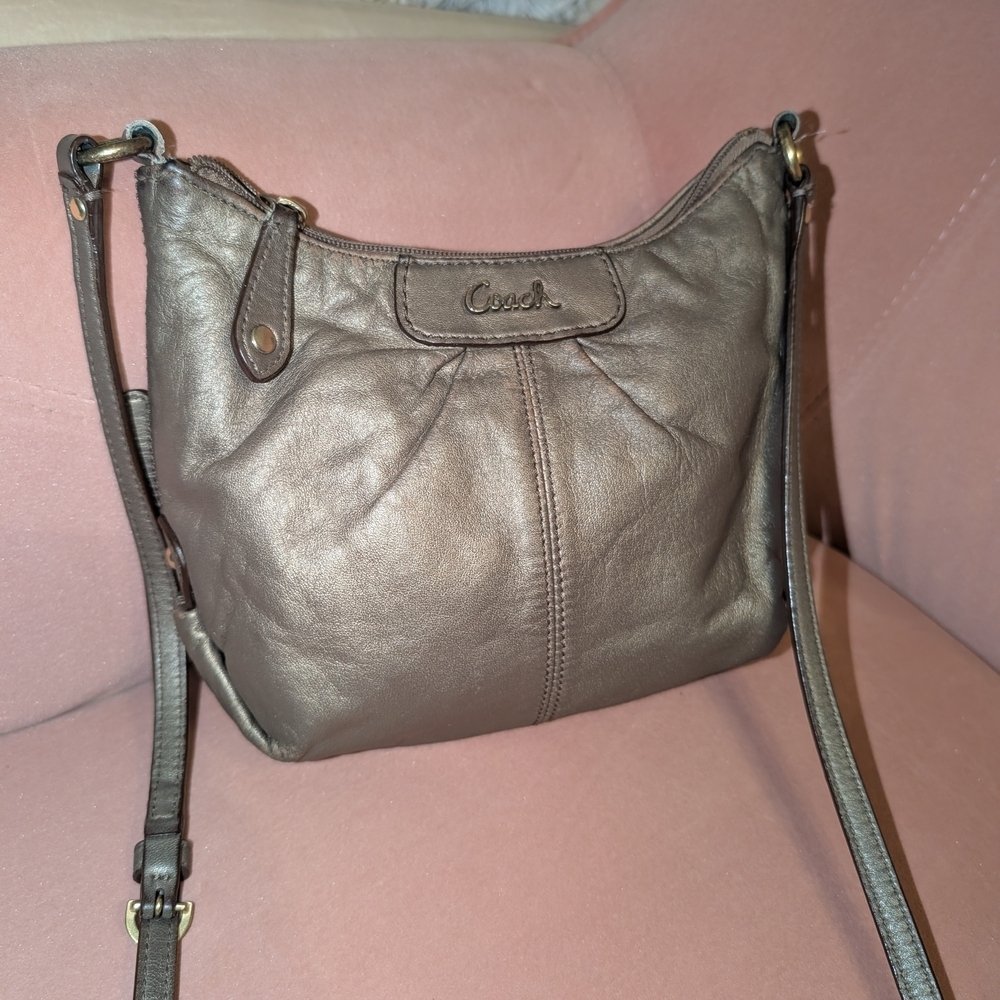 COACH Metallic Bronze Crossbody Bag - Picture 2 of 7